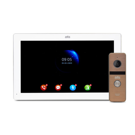 Комплект видеодомофона ATIS AD-1070FHD White + AT-400HD Gold