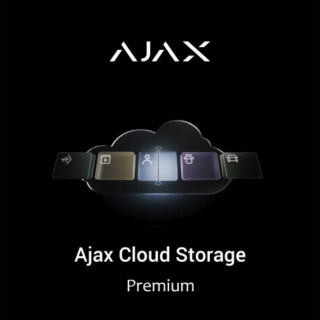 Ajax Cloud Storage Premium (1 камера, 1500 минут, 30 дней): защищенное облачное хранилище для хранения событий с устройств видеонаблюдения Ajax