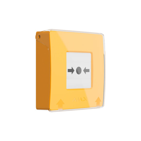 Беспроводная программируемая кнопка Ajax ManualCallPoint (Yellow) Jeweller с механизмом сброса