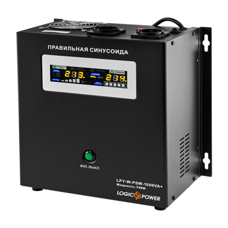 ДБЖ з правильною синусоїдою 12V LogicPower LPY-W-PSW-1000VA+(700Вт)10A/20A