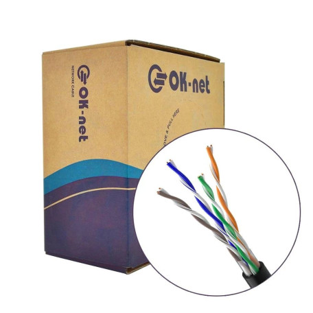 Кабель витая пара OK-Net КПП-ВП (100) 4*2*0,51 (U/UTP-cat.5E), СU, изоляция ПЭ (UTP медь наружный) бухта 100м