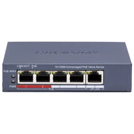 Коммутатор 5 портов неуправляемый Hikvision DS-3E0105P-E/M(C) POE
