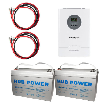 3 кВт гібридний інвертор та GEL акумулятори 2,4 кВт