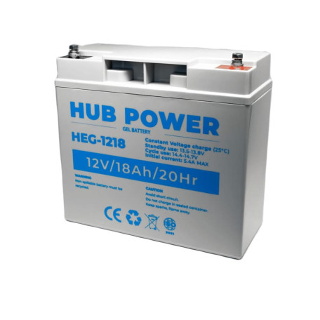 Аккумулятор гелевый 12В 18 Ач для ИБП Hub Power HEG-1218
