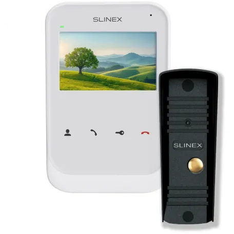 Комплект видеодомофон + панель вызова Slinex SK-04 + ML-16HR black