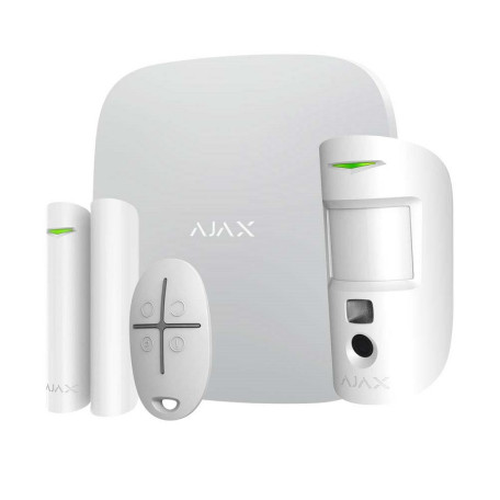 Стартовий комплект системи безпеки з фотоверифікацією тривог Ajax StarterKit Cam Plus White